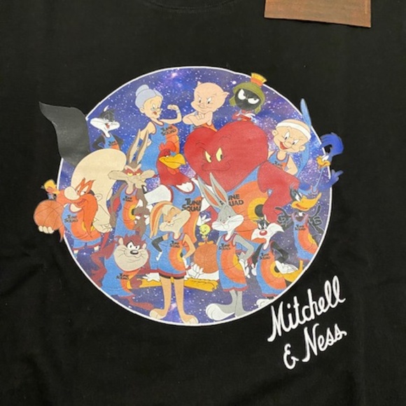 Mitchell & Ness Space Jam Squad Black Crewneck Sweatshirt NWT - Picture 3 of 7